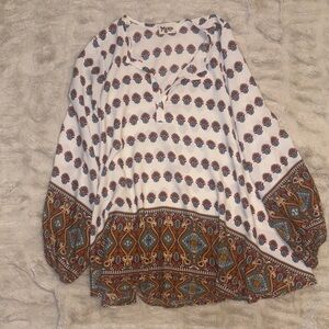 Show Me Your MuMu Boho White and Blue Tunic